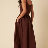 Nobody's Child Brown Colorado Midi Dress Plain