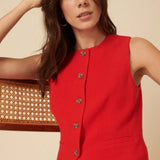 Nobody's Child Red Crew Neck Waistcoat