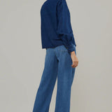 Nobody's Child Denim Hickman Blouse
