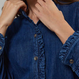 Nobody's Child Denim Hickman Blouse