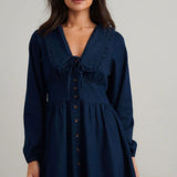 Nobody's Child Denim Long Sleeve Ottilie Mini Dress