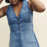 Nobody's Child Denim Sandra Midi Dress Plain