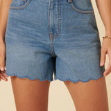 Nobody's Child Denim Scallop Short