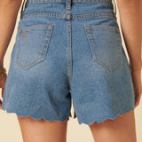 Nobody's Child Denim Scallop Short