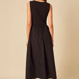 Nobody's Child Embroidered Hem Midi Dress Plain