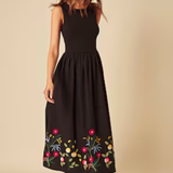 Nobody's Child Petite Embroidered Hem Midi Dress Plain