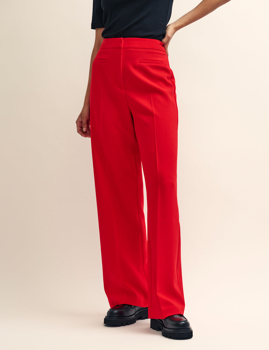 Nobody's Child Fearne Cotton Red Tailored Straight Leg Trousers