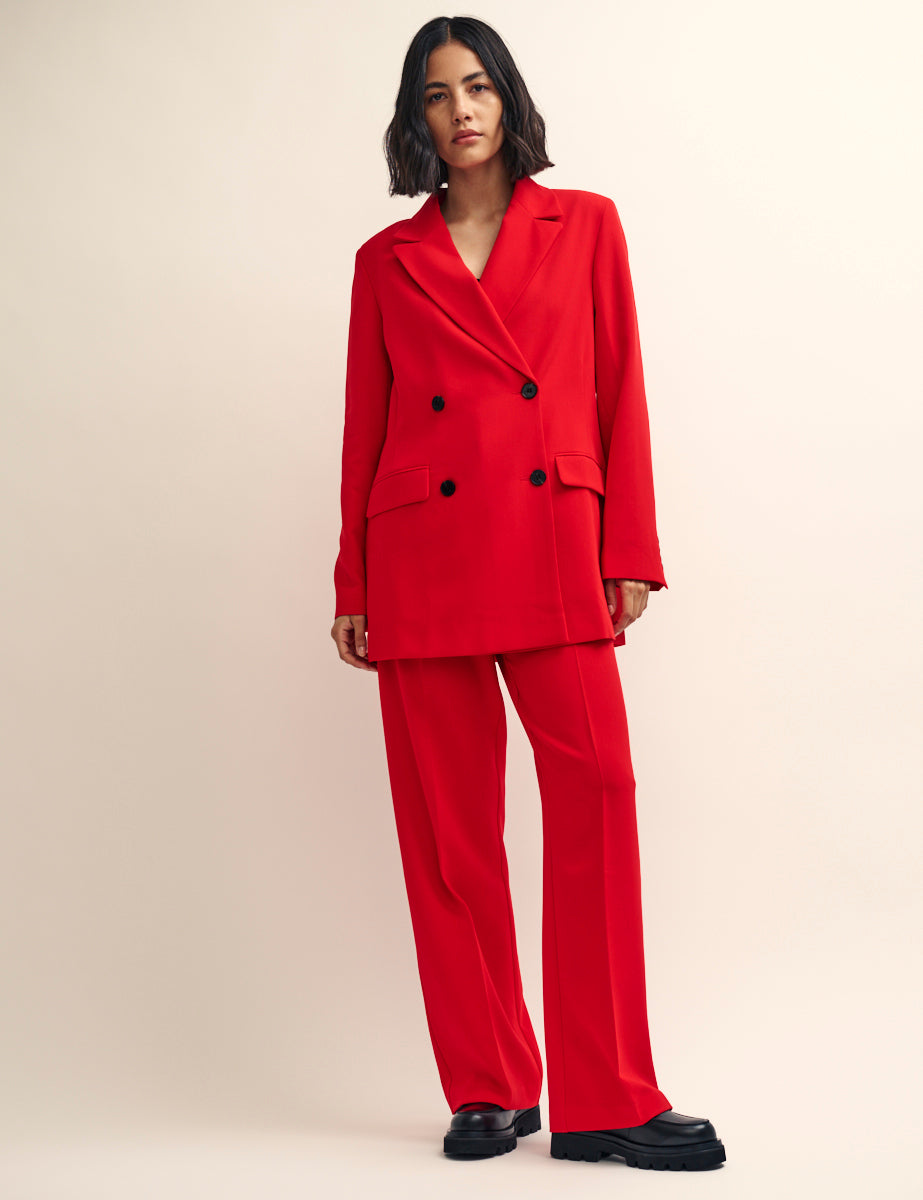 Nobody's Child Fearne Cotton Red Tailored Straight Leg Trousers