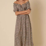 Nobody's Child Geniveve Midi Dress Polly Rose White