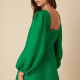 Nobody's Child Green Balloon Sleeve Zora Mini Dress