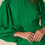 Nobody's Child Green Balloon Sleeve Zora Mini Dress