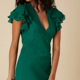 Nobody's Child Green Frill Layla Midaxi Dress