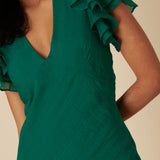 Nobody's Child Green Frill Layla Midaxi Dress