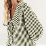 Nobody's Child Green Long Sleeve Birdie Blouse