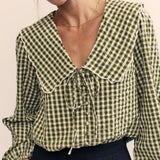 Nobody's Child Green Long Sleeve Birdie Blouse