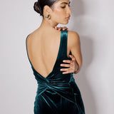 Nobody's Child Green Velvet Margot Midi Dress