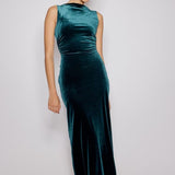 Nobody's Child Green Velvet Margot Midi Dress