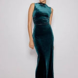Nobody's Child Green Velvet Margot Midi Dress
