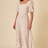 Nobody's Child Lara Midi Dress Lilac & Yellow Liability
