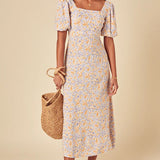 Nobody's Child Lara Midi Dress Lilac & Yellow Liability