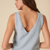 Nobody's Child Light Blue Slash Neck Clean Vest