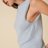 Nobody's Child Light Blue Slash Neck Clean Vest