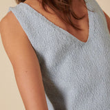 Nobody's Child Light Blue Slash Neck Clean Vest