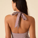 Nobody's Child Lilijana Halter Midi Dress Stripe