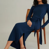 Nobody's Child Long Sleeve Dakota Midi Dress Plain
