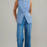 Nobody's Child Longline Crew Neck Waistcoat