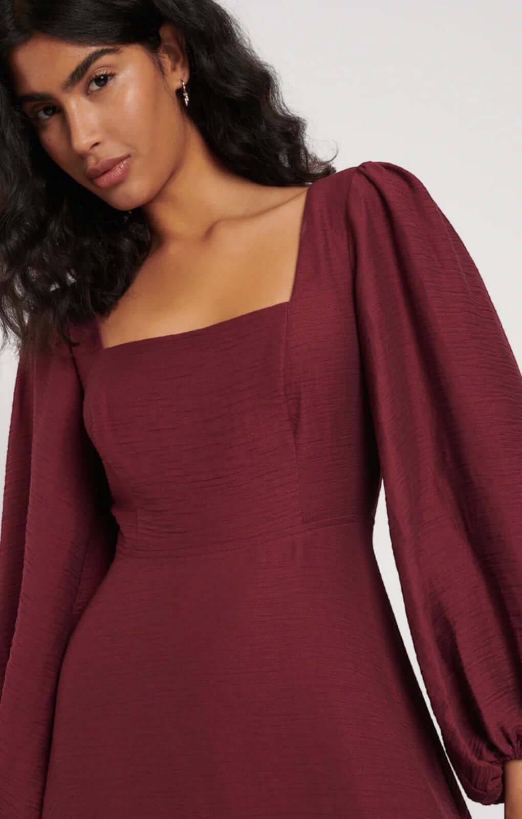 Nobody's Child Loredana Burgundy Midi Dress