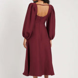 Nobody's Child Loredana Burgundy Midi Dress
