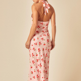 Nobody's Child Lyne Midi Dress in Pink Tomato Print