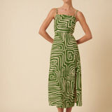 Nobody's Child Maddy Midi Dress Edie Abstract Green