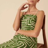 Nobody's Child Maddy Midi Dress Edie Abstract Green