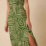 Nobody's Child Maddy Midi Dress Edie Abstract Green