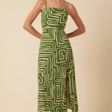 Nobody's Child Maddy Midi Dress Edie Abstract Green