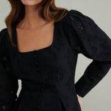 Nobody's Child Minerva Button Front Top In Black Broderie