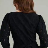 Nobody's Child Minerva Button Front Top In Black Broderie