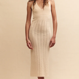 Nobody's Child Mock Crochet Halter Midi Dress