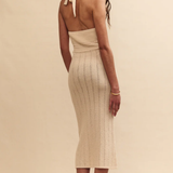Nobody's Child Mock Crochet Halter Midi Dress