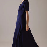 Nobody's Child Navy Satin Erin Midi Dress