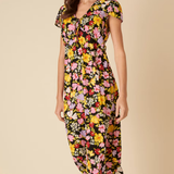 Nobody's Child Petite Billie Midi Dress Lily Floral Black