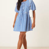 Nobody's Child Petite Blaze Short Sleeve Mini Dress Check