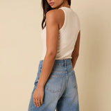Nobody's Child Petite Blue Denim Relaxed Bermuda Denim Shorts