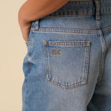 Nobody's Child Petite Blue Denim Relaxed Bermuda Denim Shorts