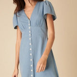 Nobody's Child Petite Denim Rosie Midi Dress Plain