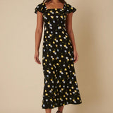 Nobody's Child Petite Elsie Midi Dress Babette Tulip Black