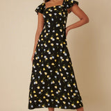 Nobody's Child Petite Elsie Midi Dress Babette Tulip Black