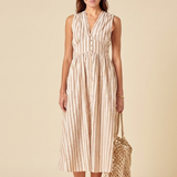 Nobody's Child Petite Sl Starlight Midi Dress Big Neutral Stripe